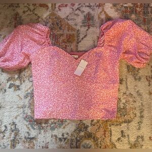 Abercrombie & Fitch Women's Corset Puff Sleeve Top